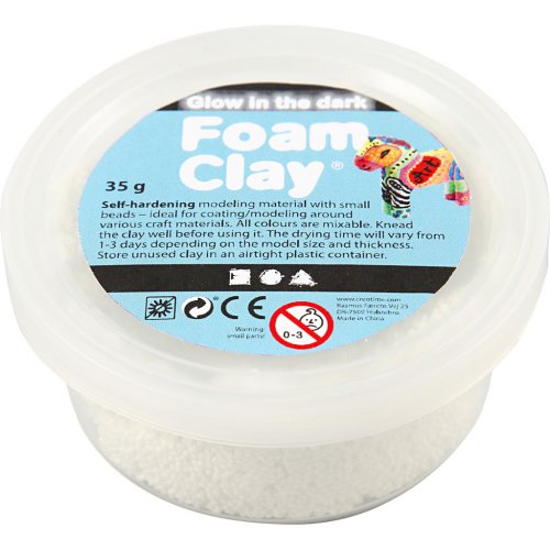 Samotvrdnoucí modelovací pěnová hmota Foam Clay SVÍTÍCÍ VE TMĚ