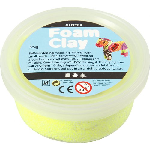 Samotvrdnoucí modelovací pěnová hmota Foam Clay GLITTER ŽLUTÁ