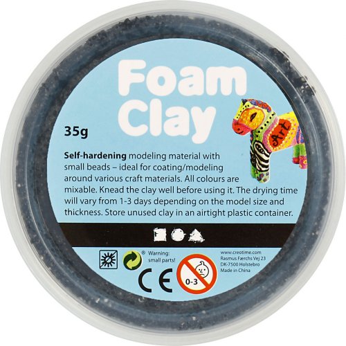 Samotvrdnoucí modelovací pěnová hmota Foam Clay ČERNÁ - obrázek