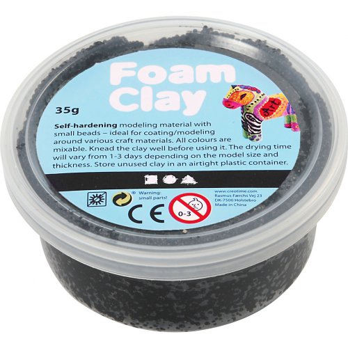 Samotvrdnoucí modelovací pěnová hmota Foam Clay ČERNÁ