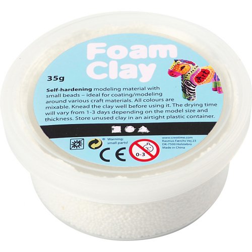 Samotvrdnoucí modelovací pěnová hmota Foam Clay BÍLÁ