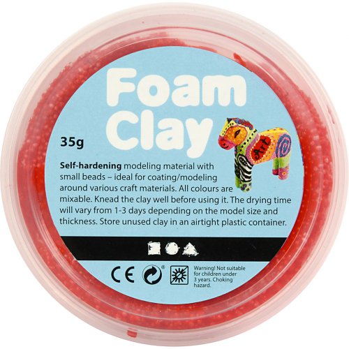 Samotvrdnoucí modelovací pěnová hmota Foam Clay ČERVENÁ - obrázek