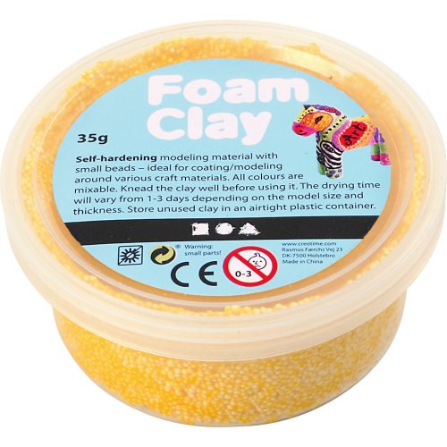 Samotvrdnoucí modelovací pěnová hmota Foam Clay ŽLUTÁ