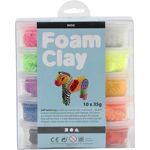 Samotvrdnoucí modelovací pěnová hmota Foam Clay SADA 10 barev - obrázek