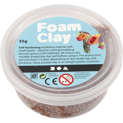 Samotvrdnoucí modelovací pěnová hmota Foam Clay HNĚDÁ