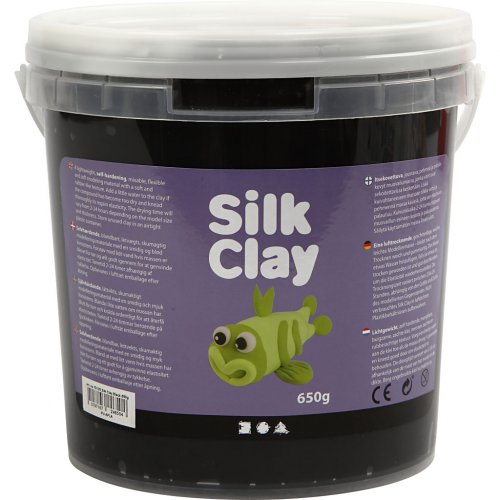 Silk Clay hedvábná modelovací hmota ČERNÁ 650 g