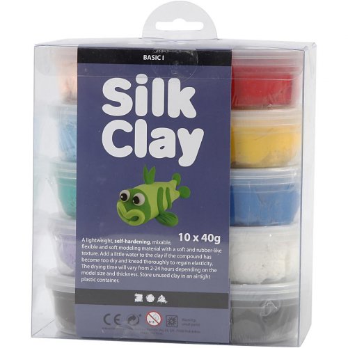 Silk Clay hedvábná modelovací hmota SADA 10 barev ZÁKLADNÍ BARVY - obrázek