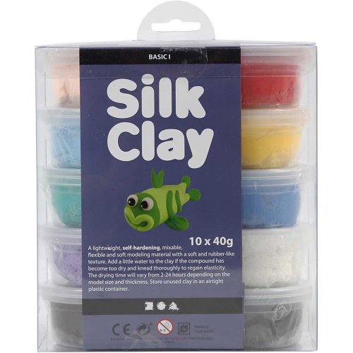 Silk Clay hedvábná modelovací hmota SADA 10 barev ZÁKLADNÍ BARVY - obrázek