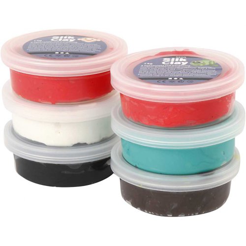 Silk Clay hedvábná modelovací hmota SADA 6 barev VÁNOČNÍ BARVY