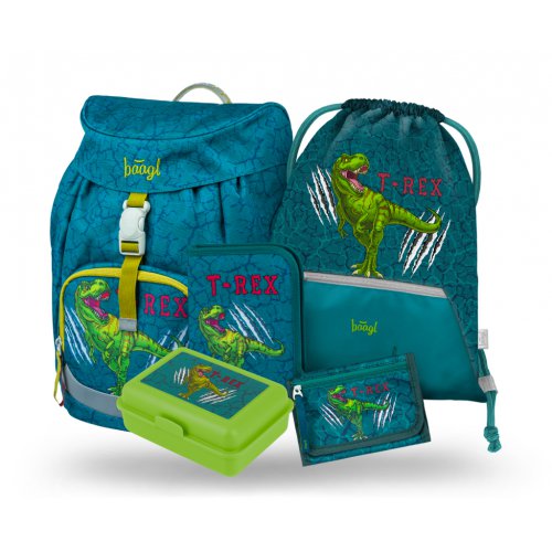 Školní set Airy T-REX - batoh, penál, sáček, peněženka, box