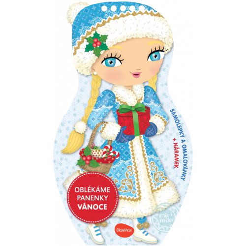 Oblékáme panenky VÁNOCE – Omalovánky - obrázek