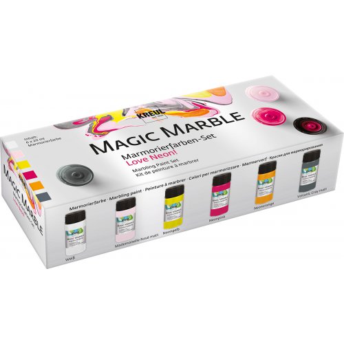 Sada Mramorovací barva Magic Marble LOVE NEON 6 x 20 ml