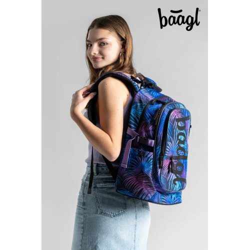 Školní set BAAGL Core Palm - batoh, penál, sáček - obrázek