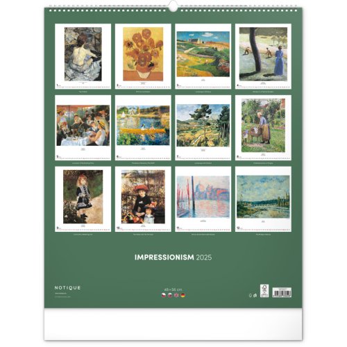 Nástěnný kalendář Impresionismus 2025 - 48 × 56 cm - obrázek