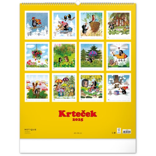 Nástěnný kalendář KRTEČEK 2025 - 48 × 56 cm - obrázek