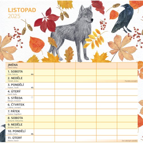 Rodinný plánovací kalendář 2025 - 30 x 30 cm - obrázek