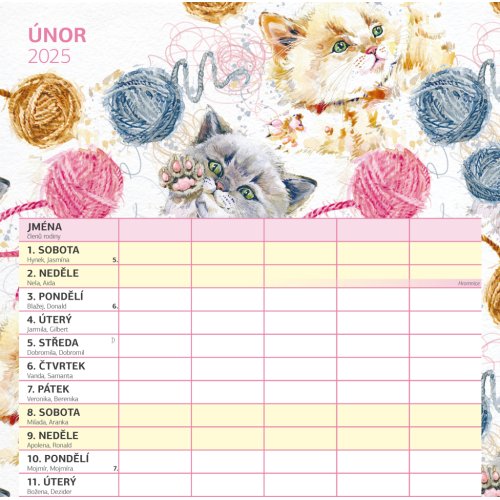Rodinný plánovací kalendář 2025 - 30 x 30 cm - obrázek