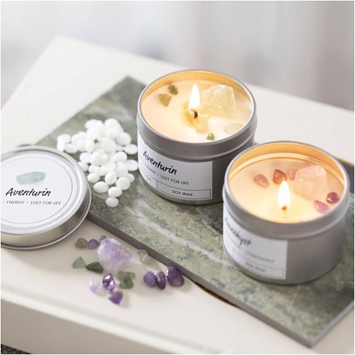 Sada ODLÉVÁNÍ SVÍČEK S PRAVÝMI KRYSTALY - obrázek