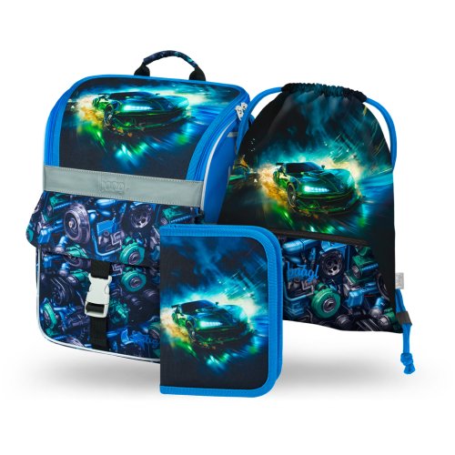 Školní set Zippy Závodní auto - aktovka, penál, sáček