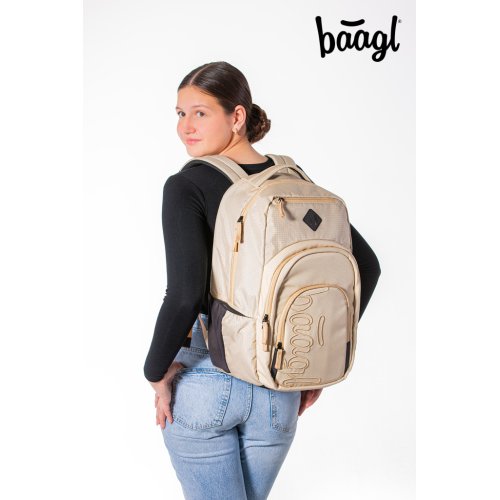 Školní set Coolmate BÉŽOVÁ - batoh, penál, sáček - obrázek