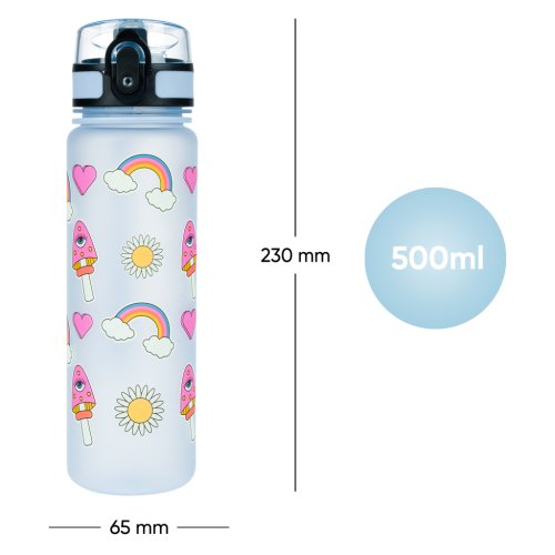 Tritanová láhev na pití Hippie 500 ml - obrázek