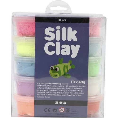 Silk Clay hedvábná modelovací hmota SADA 10 barev NEONOVÉ BARVY - obrázek