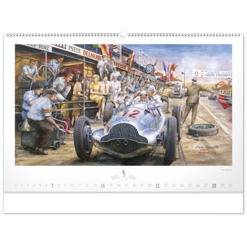 Nástěnný kalendář OLDTIMERS – Václav Zapadlík 2025 - 64 x 42 cm - obrázek
