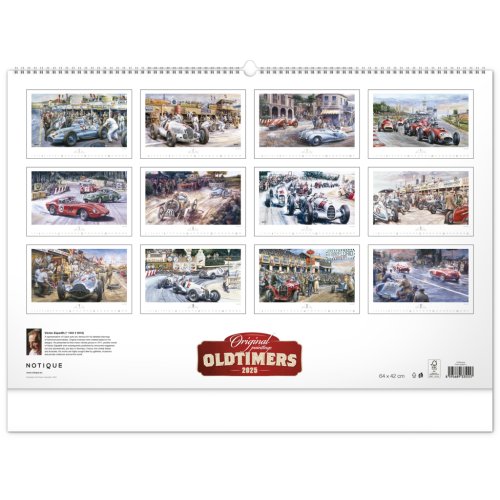 Nástěnný kalendář OLDTIMERS – Václav Zapadlík 2025 - 64 x 42 cm - obrázek