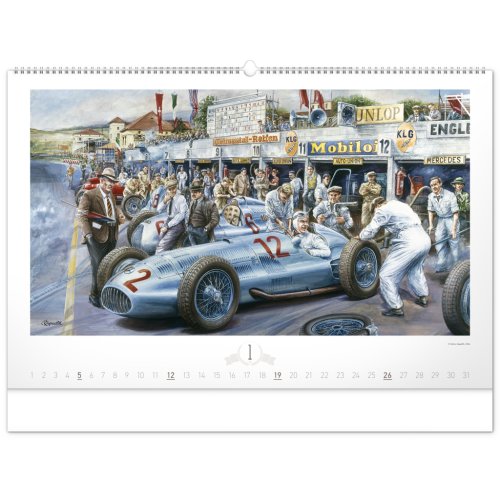 Nástěnný kalendář OLDTIMERS – Václav Zapadlík 2025 - 64 x 42 cm - obrázek