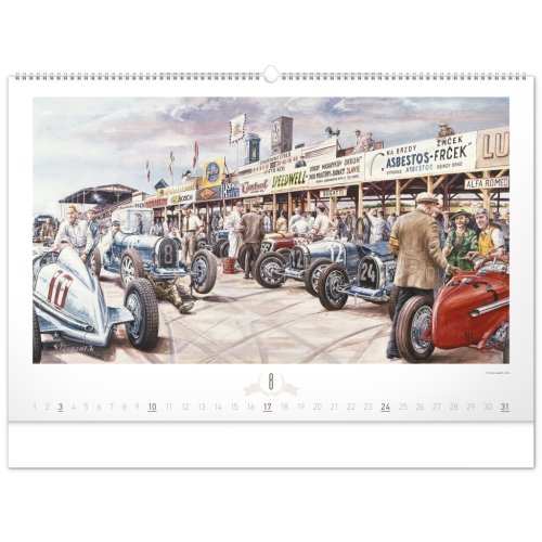 Nástěnný kalendář OLDTIMERS – Václav Zapadlík 2025 - 64 x 42 cm - obrázek