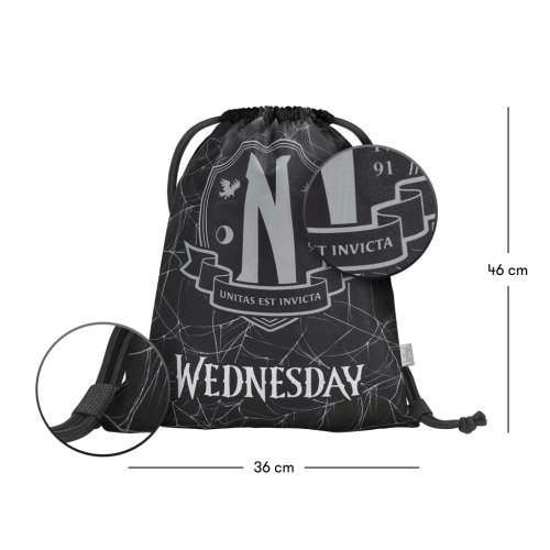 Školní set Skate Wednesday Nevermore - batoh, penál, sáček - obrázek