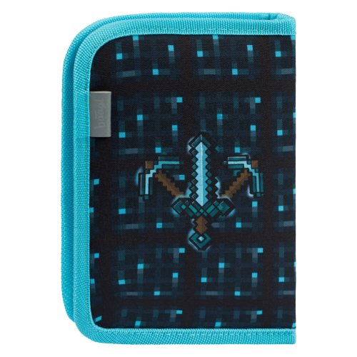 Školní penál jednopatrový BAAGL Minecraft Blue Axe - obrázek