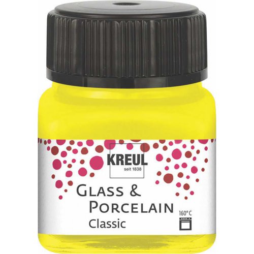 Barva na sklo a porcelán KREUL classic 20 ml KANÁRKOVĚ ŽLUTÁ