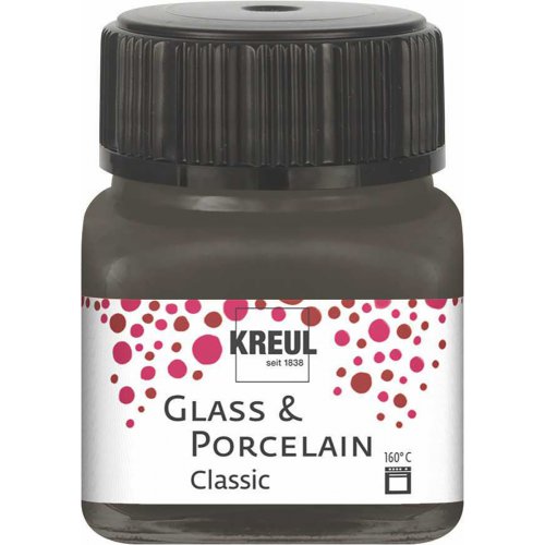 Barva na sklo a porcelán KREUL classic 20 ml TMAVÁ HNĚDÁ