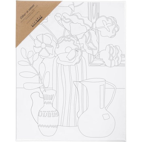 Malířské plátno s předtiskem 24x30 cm VÁZA S KYTICÍ - obrázek