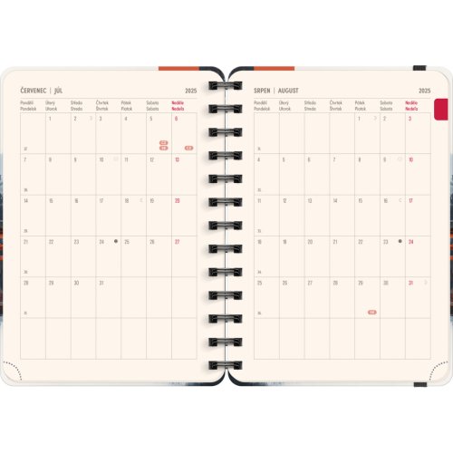 Diář 18-ti měsíční spirálový NOTIQUE Petito – Japonsko 2025/2026, 13 x 18 cm - obrázek