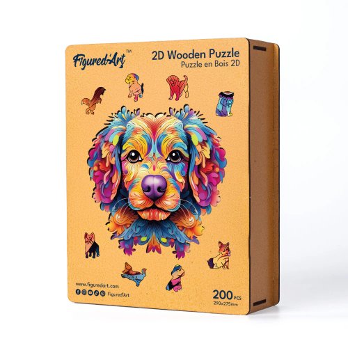 Dřevěné puzzle 2D sada - BAREVNÝ PES - HNWP_02.jpg