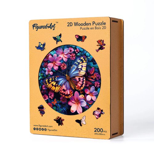Dřevěné puzzle 2D sada - MOTÝL S KVĚTINAMI - HNWP894_02.jpg