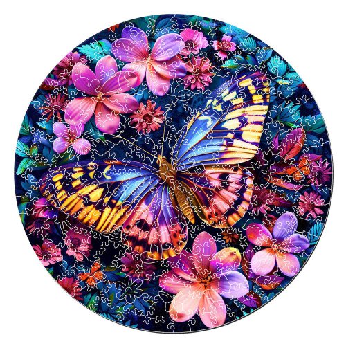 Dřevěné puzzle 2D sada - MOTÝL S KVĚTINAMI - HNWP894_03.jpg