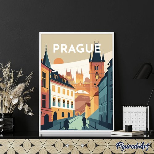 Malování podle čísel - VINTAGE PRAHA na rámu 40 x 50 cm