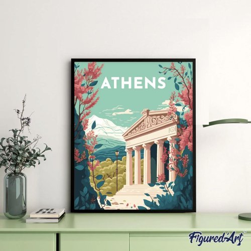 Malování podle čísel - VINTAGE ATHÉNY na rámu 40 x 50 cm