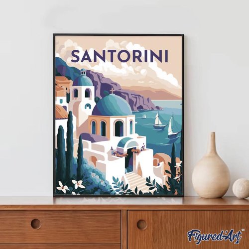 Malování podle čísel - VINTAGE SANTORINI na rámu 40 x 50 cm