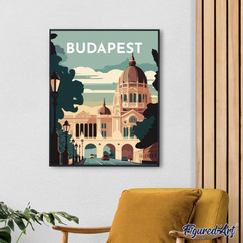 Malování podle čísel - VINTAGE BUDAPEŠŤ na rámu 40 x 50 cm