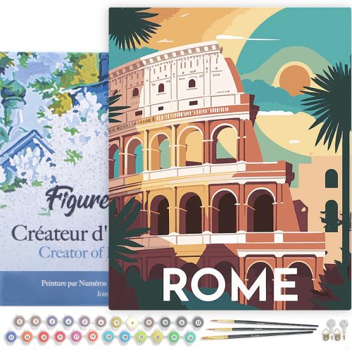 Malování podle čísel - VINTAGE ŘÍM na rámu 40 x 50 cm - FA10151-Y-02.jpg