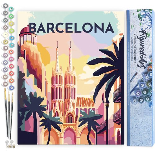 Malování podle čísel - VINTAGE BARCELONA bez rámu 40 x 50 cm - FA10156-02.jpg