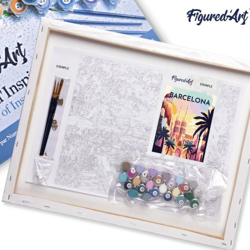 Malování podle čísel - VINTAGE BARCELONA na rámu 40 x 50 cm - FA10156-Y-05.jpg