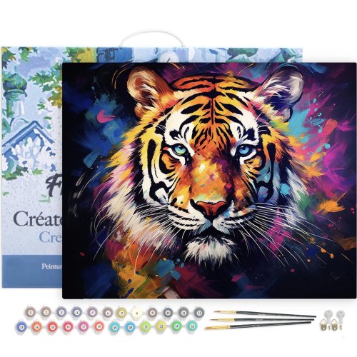 Malování podle čísel - BAREVNÝ TYGR na rámu 40 x 50 cm - FA10191-Y-02.jpg