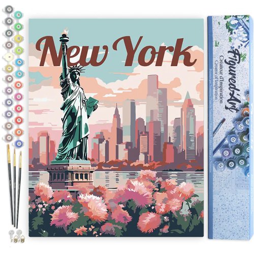 Malování podle čísel - VINTAGE ROZKVETLÝ NEW YORK bez rámu 40 x 50 cm - FA10261-02.jpg