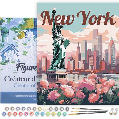 Malování podle čísel - VINTAGE ROZKVETLÝ NEW YORK na rámu 40 x 50 cm - FA10261-Y-02.jpg