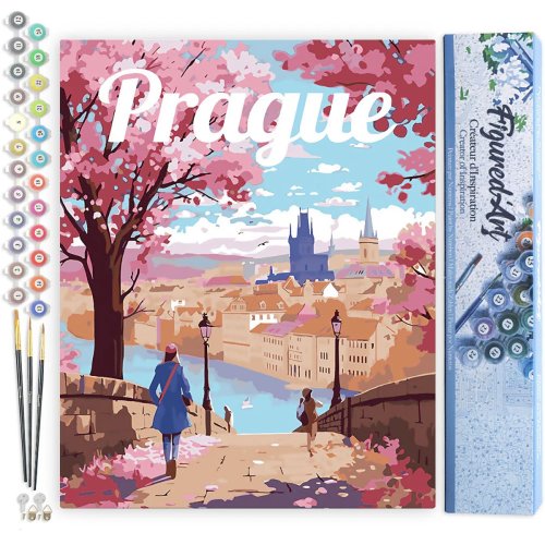 Malování podle čísel - VINTAGE ROZKVETLÁ PRAHA bez rámu 40 x 50 cm - FA10263-02.jpg